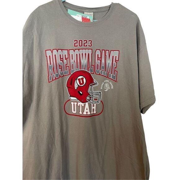 New Comfort Wash Mens Gray Utah Utes Rose Bowl Game 2023 Helmet T-Shirt Size 2XL - Picture 4 of 14